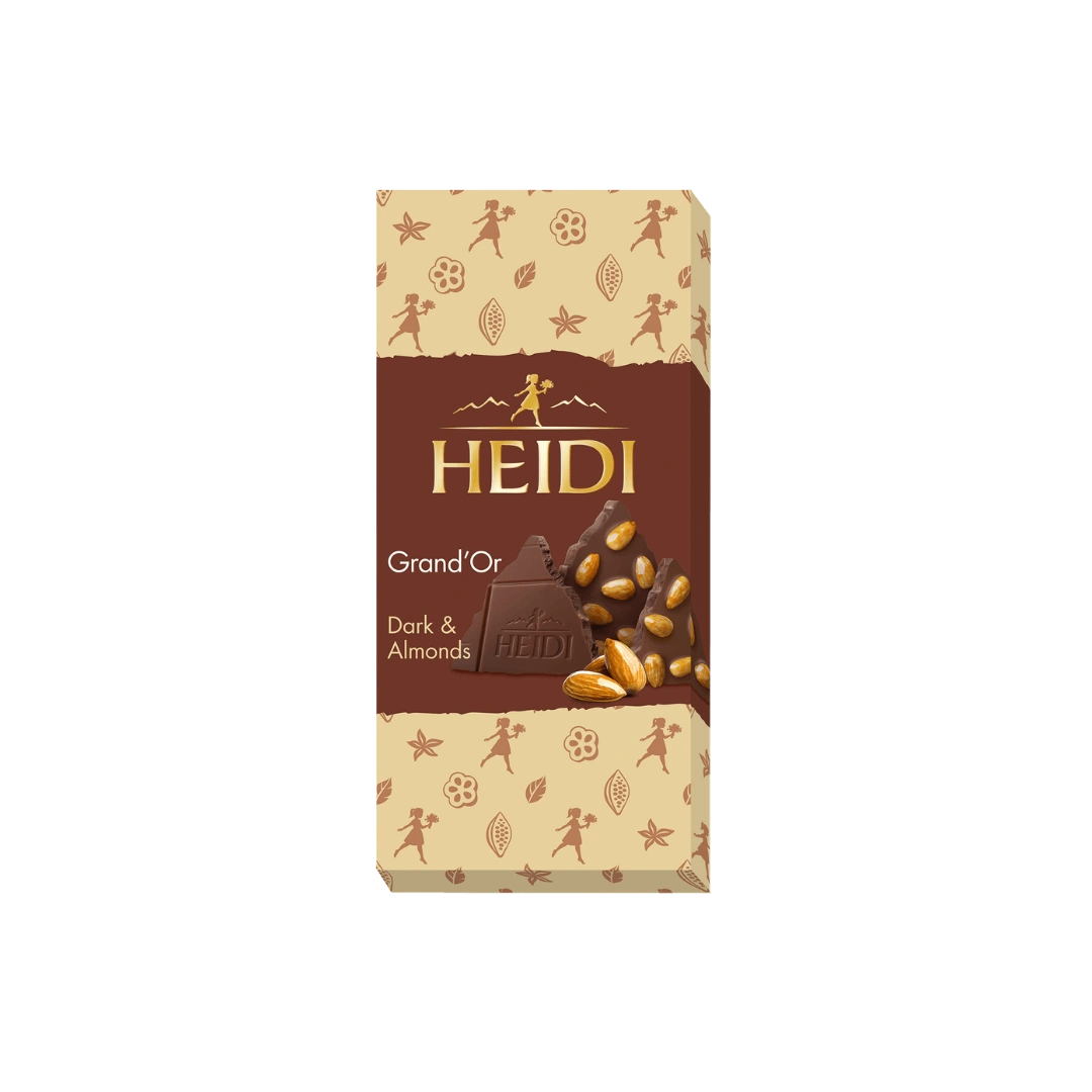 Juodasis šokoladas su migdolais HEIDI Grand’Or, 100 g
