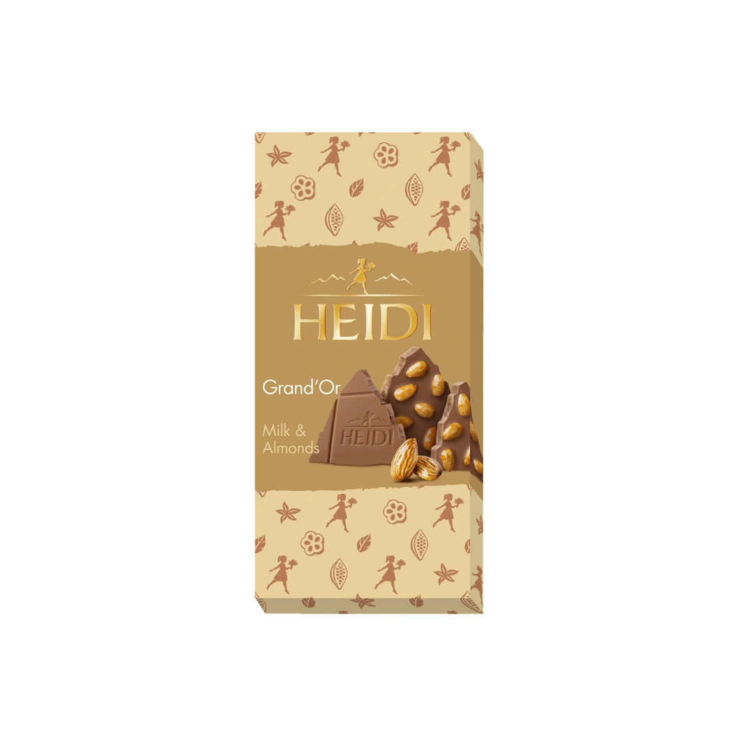 Pieninis šokoladas su migdolais HEIDI Grand’Or, 100 g