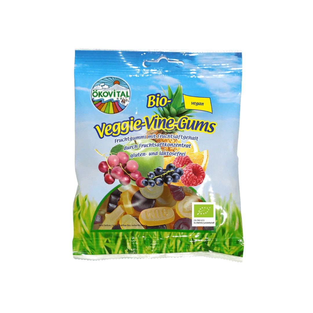 Ekologiški guminukai Vaisių asorti, OKOVITAL, 80 g