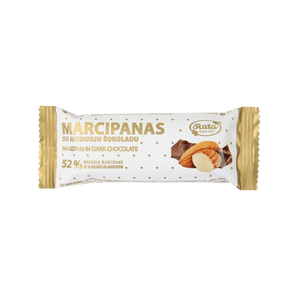 Marcipanas su šokoladu – klasikinis saldumynas su 52 % migdolų ir 55 % kakavos šokolade, 32 g pakuotė.