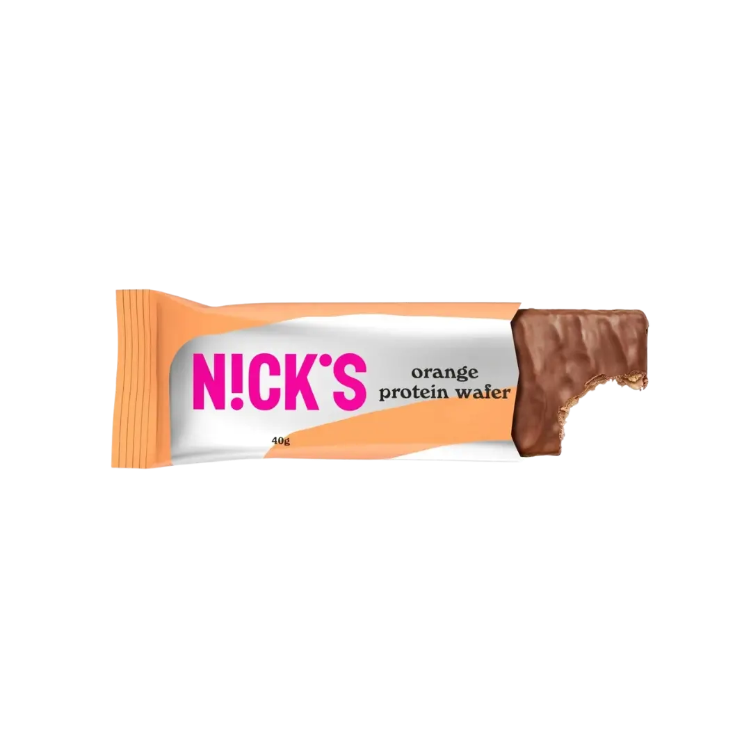 Baltyminis vaflis su apelsinais be cukraus, NICK'S – Bonboni sveikas užkandis