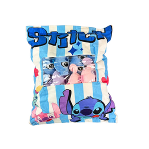 Pagalve iš stitch serijos su langeliu, viduje maži Stitch žaisliukai įvairių spalvų