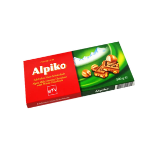 Šokoladas Alpiko pieniškas su pilnais lazdyno riešutais, 200g, bonboni šokoladai