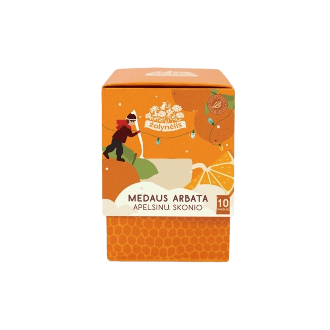 Apelsinų skonio medaus arbata ŽOLYNĖLIS,  10 pakelių