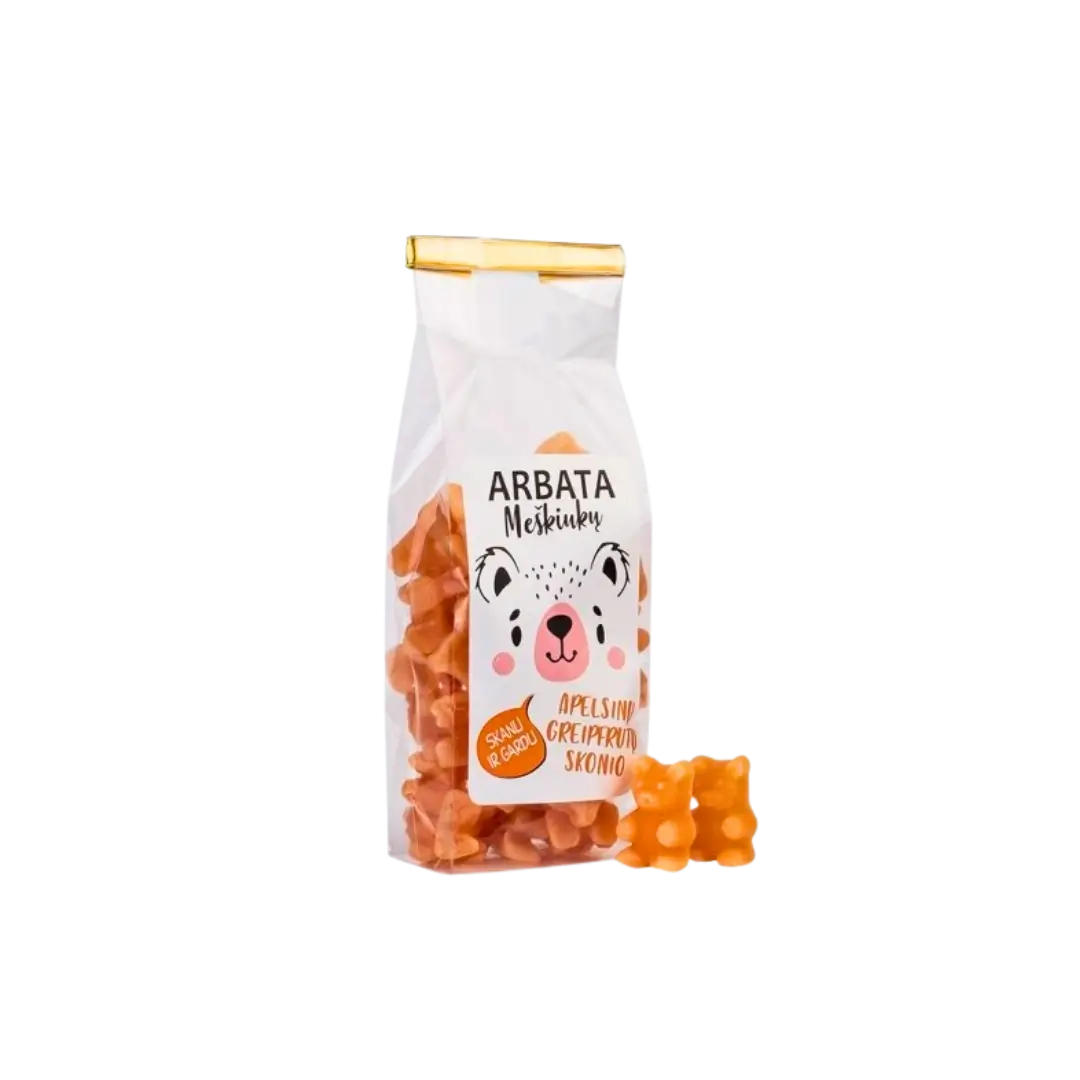 Tirpi arbata MEŠKIUKAI, apelsinų ir greipfrutų sk. 125g