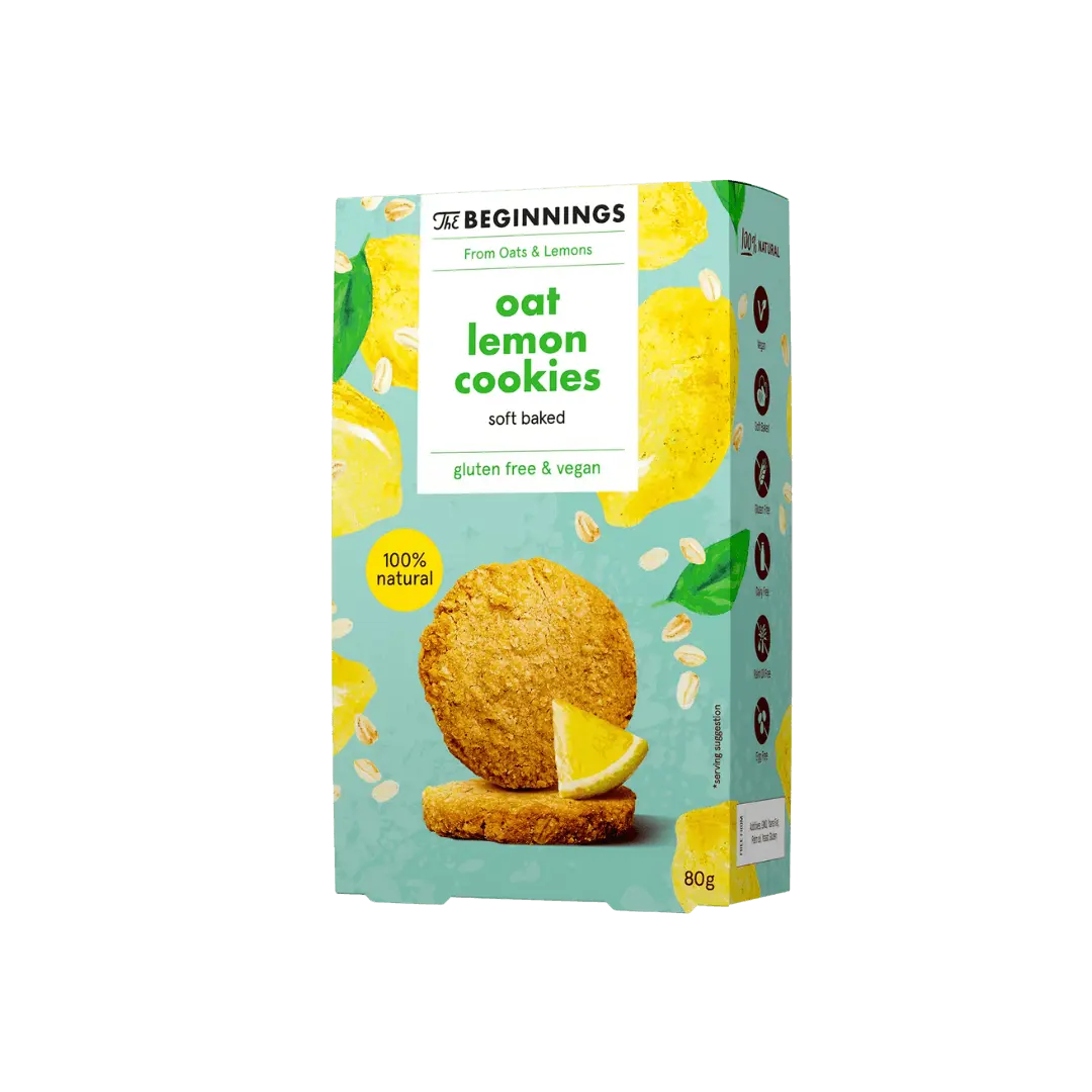 Avižiniai sausainiai su citrina, THE BEGINNINGS, 80 g