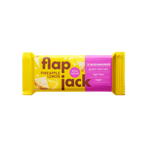 Avižinis batonėlis FlapJack su ananasų ir citrinos skoniu, be glitimo, tinkamas veganams, 60 g.