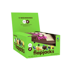 Avižinis batonėlių FlapJack su kakava ir kakavos gabalėliais dežė, tinka veganams ir yra be glitimo, 60 g.