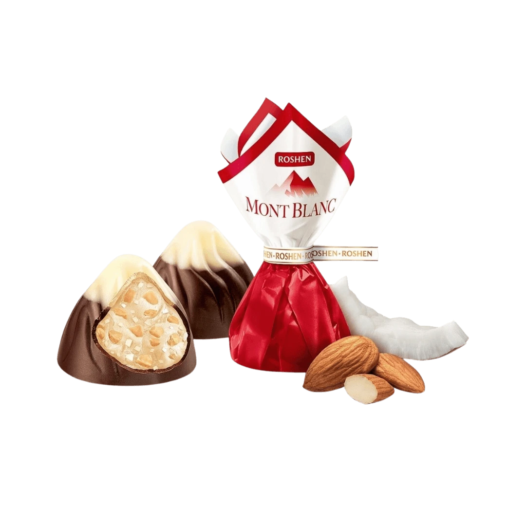 Šokoladiniai saldainiai MONT BLANC su kokosu, ROSHEN