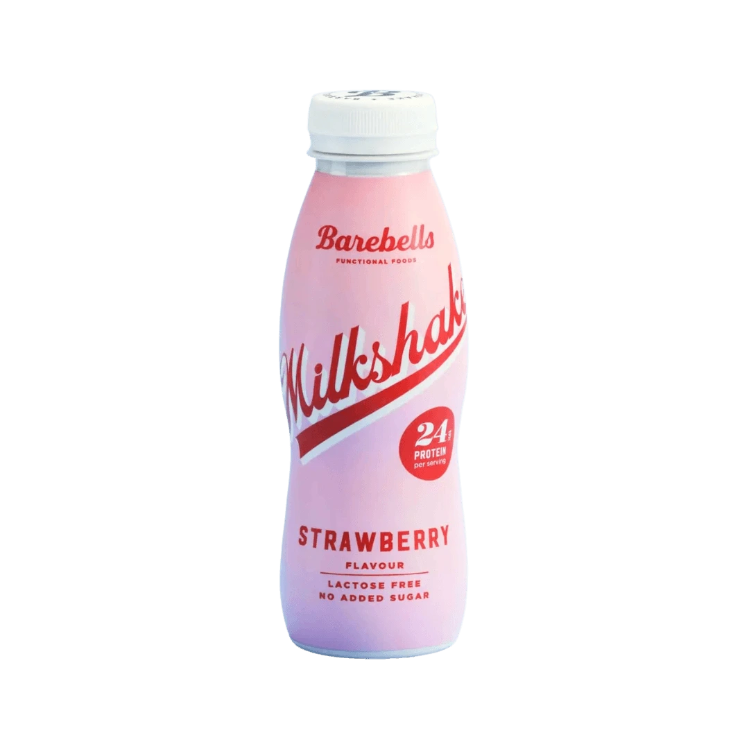 Baltyminis braškinis pieno kokteilis be laktozės BAREBELLS, 330 ml