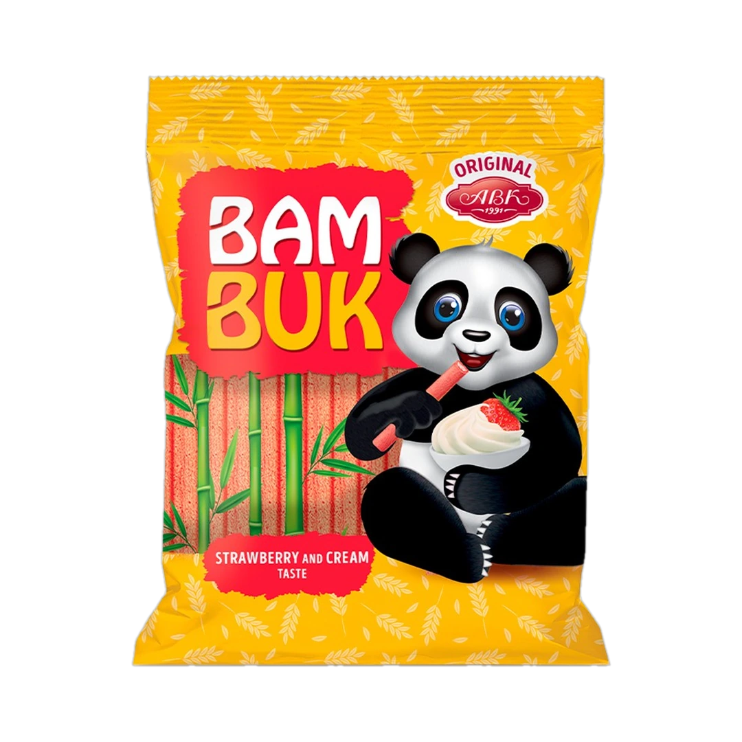 Traškios lazdelės su braškių ir grietinėlės skoniu BAM BUK, 160 g