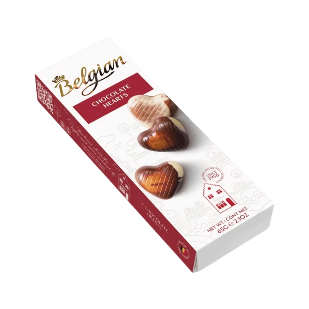 Belgiško šokolado širdelės, THE BELGIAN, 65 g