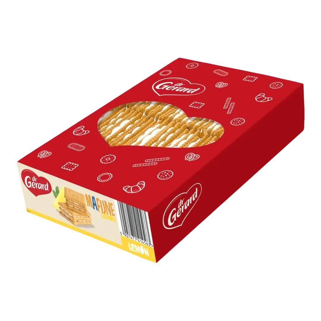 Dr.Gerard sausainiai su citrininiu įdaru, raudona dėžutė, 800g, bonboni sausainiai