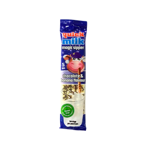 Šiaudeliai šokolado ir bananų sk. pieno kokteiliui QUICK MILK, 30g