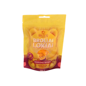 Pasiflorų skonio guminukai su medumi BROLIAI LOKIAI 100 g – pasifloriniai minkšti guminukai bonboni parduotuveje