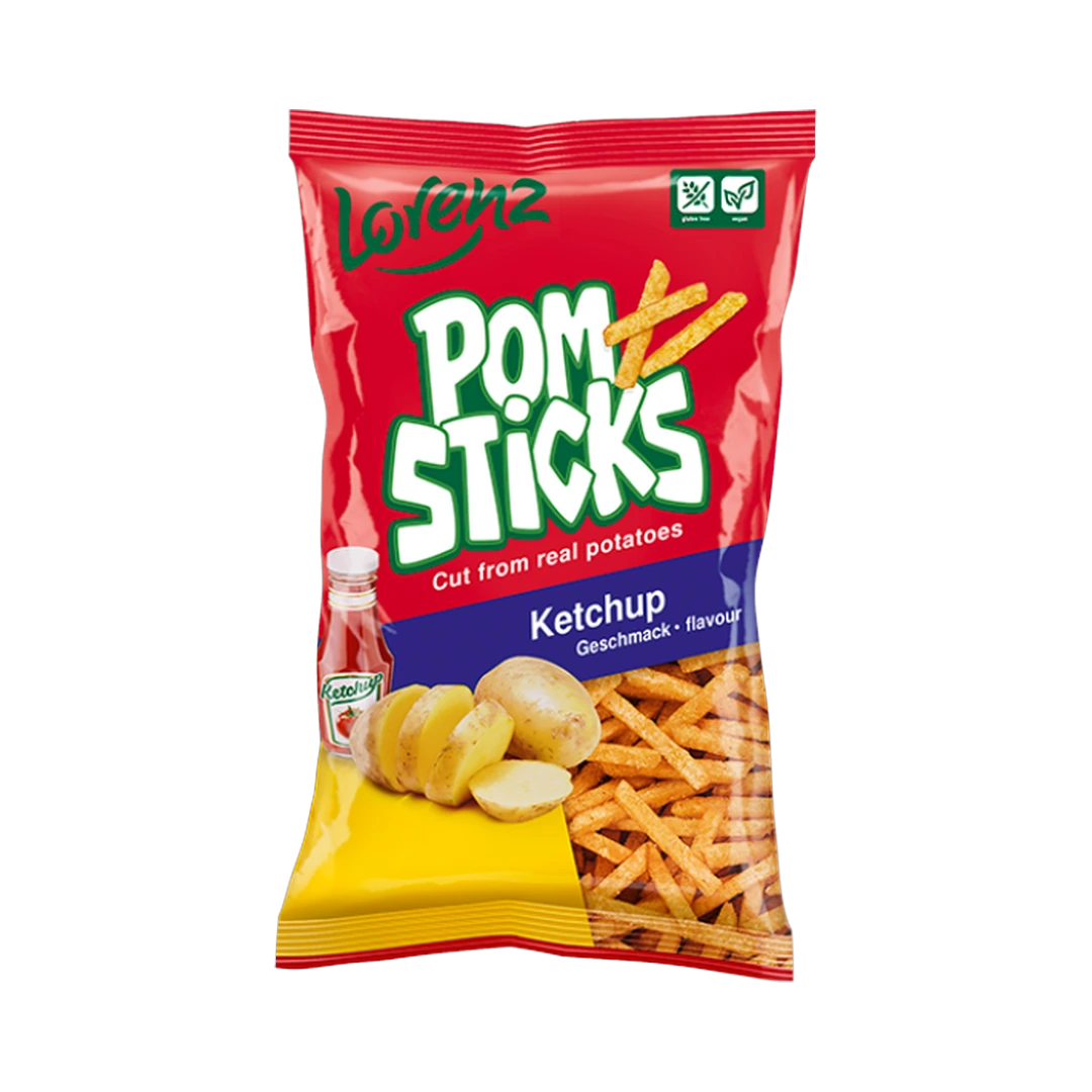 Bulvių lazdelės kečiupo skonio POMSTICKS, LORENZ, 85 g