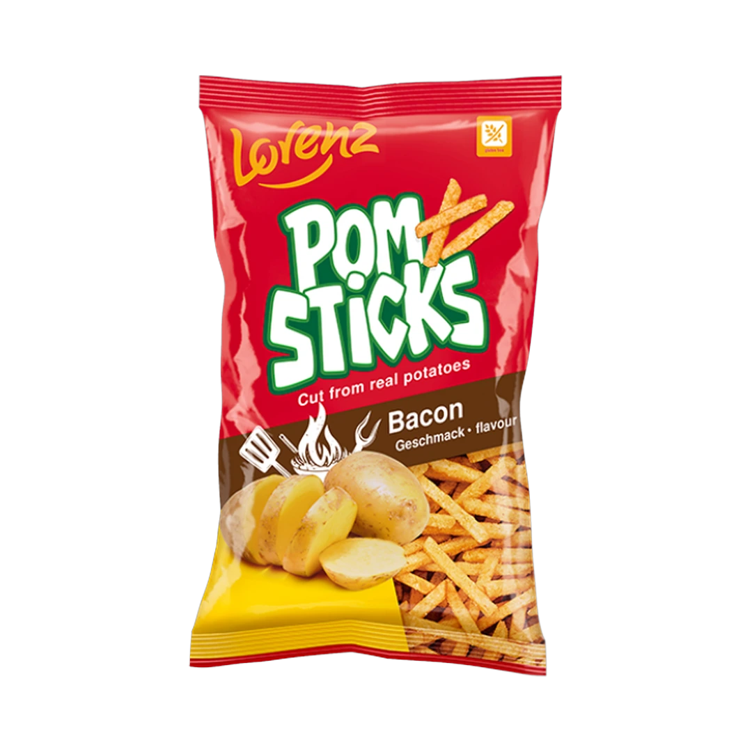 Bulvių lazdelės šoninės skonio POMSTICKS, LORENZ, 85 g