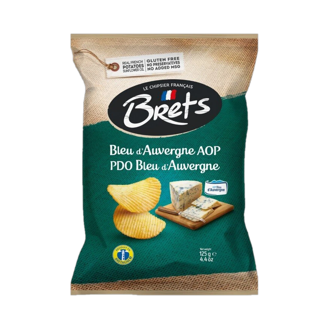 Bulvių traškučiai Bleu d'Auvergne sūrio skonio BRET'S, 125 g