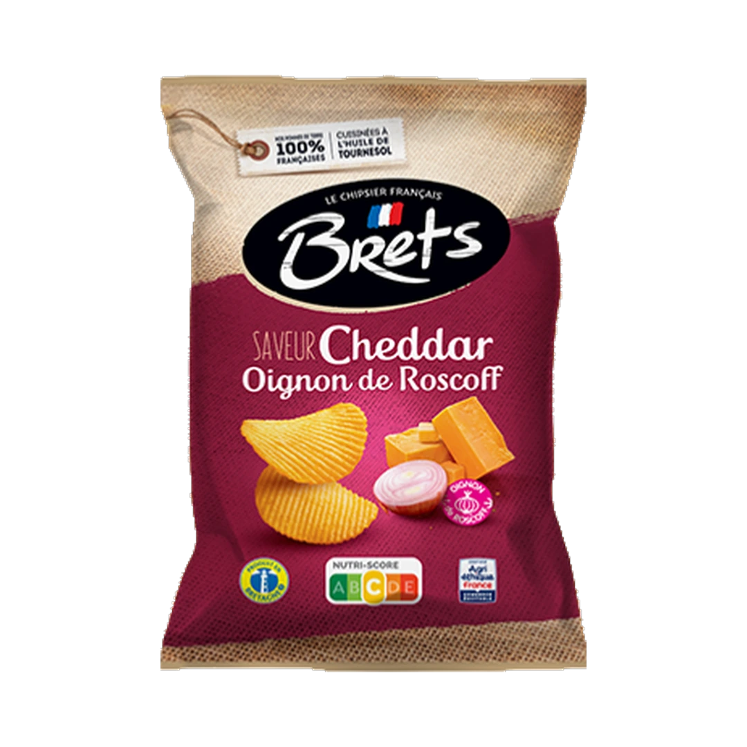 Bulvių traškučiai čederio ir svogūnų skonio BRET'S, 125 g