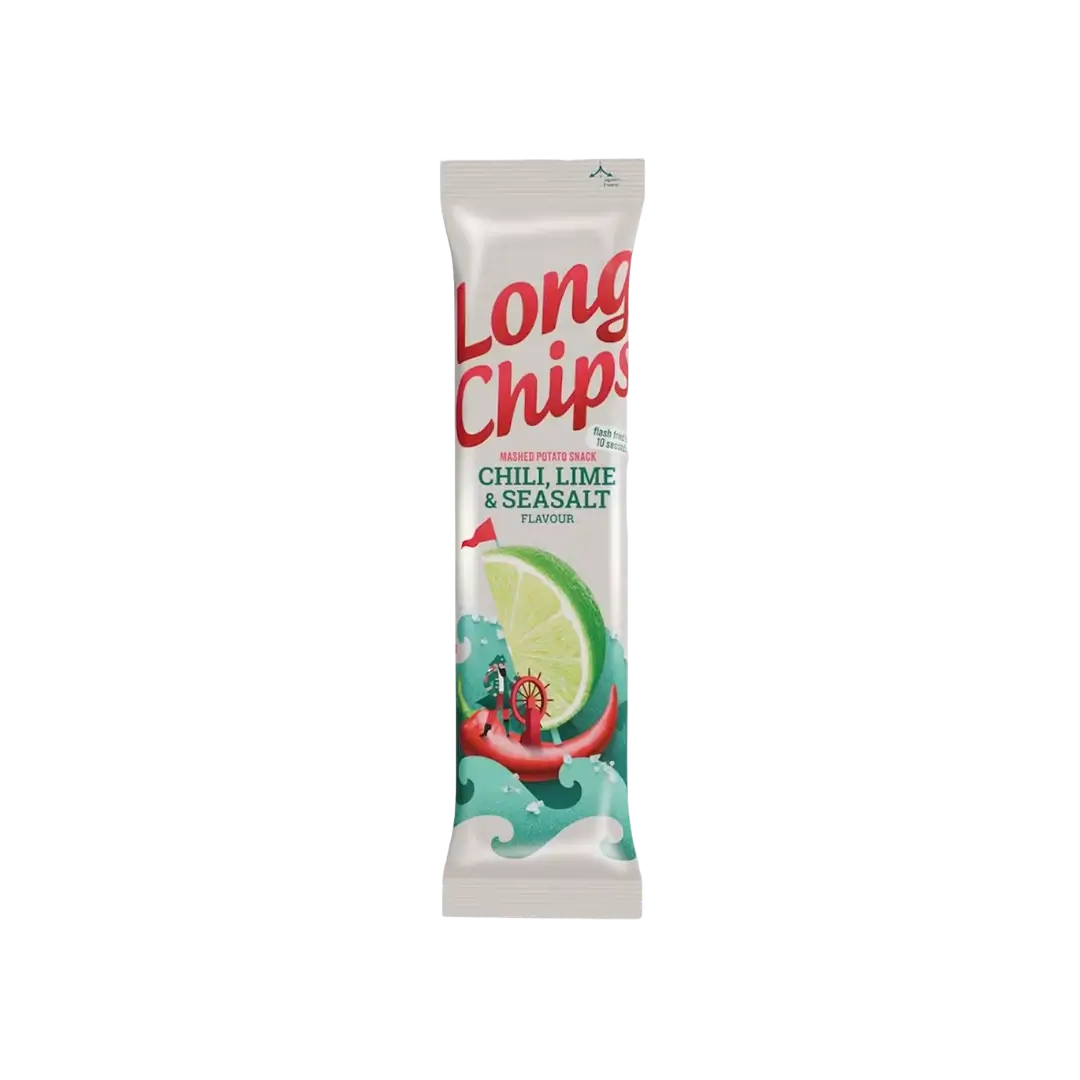 Bulvių traškučiai su čili, laimu ir jūros druska LONG CHIPS, 75 g