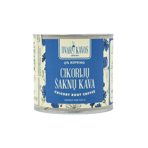 „Cikorijų šaknų kava“ – natūrali bekofeinė kava, pagaminta iš lėtai skrudinamų laukinių cikorijų šaknų.