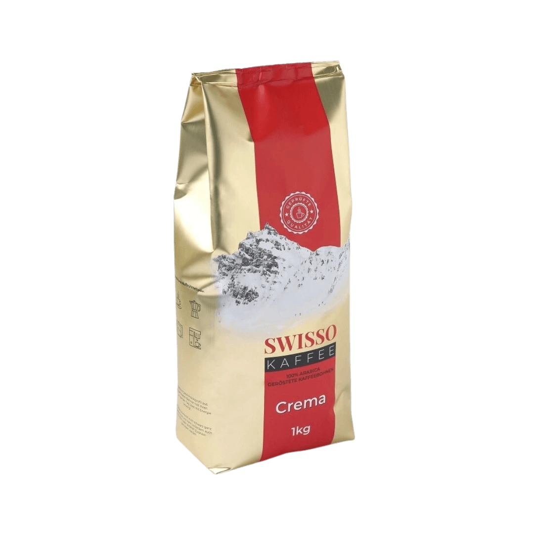 Swisso Kaffee crema 1kg kavos pupeles, bonboni kavos