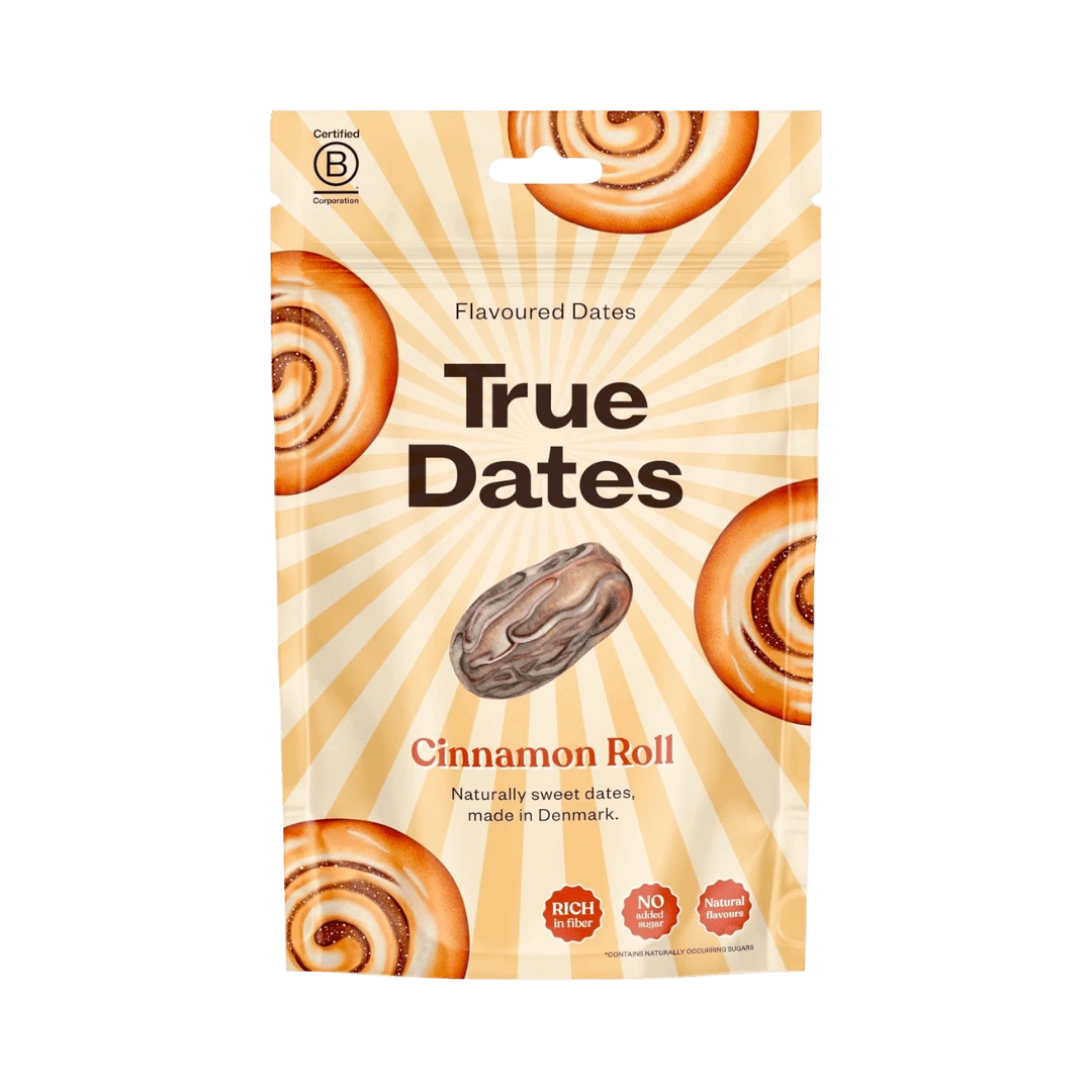 Datulės su cinamoninių bandelių skoniu TRUE DATES, 100 g