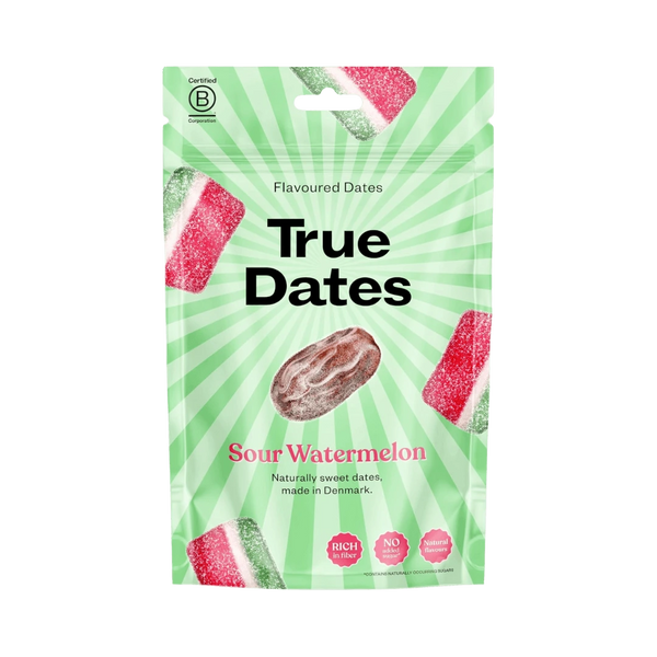Datulės su rūgščių arbūzo skoniu TRUE DATES, 100 g