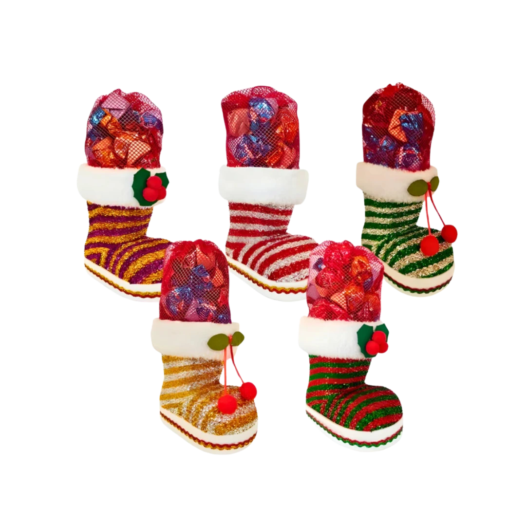 Šventinė dovana „Batas“ su 350 g šokoladinių saldainių su lazdynų riešutais.