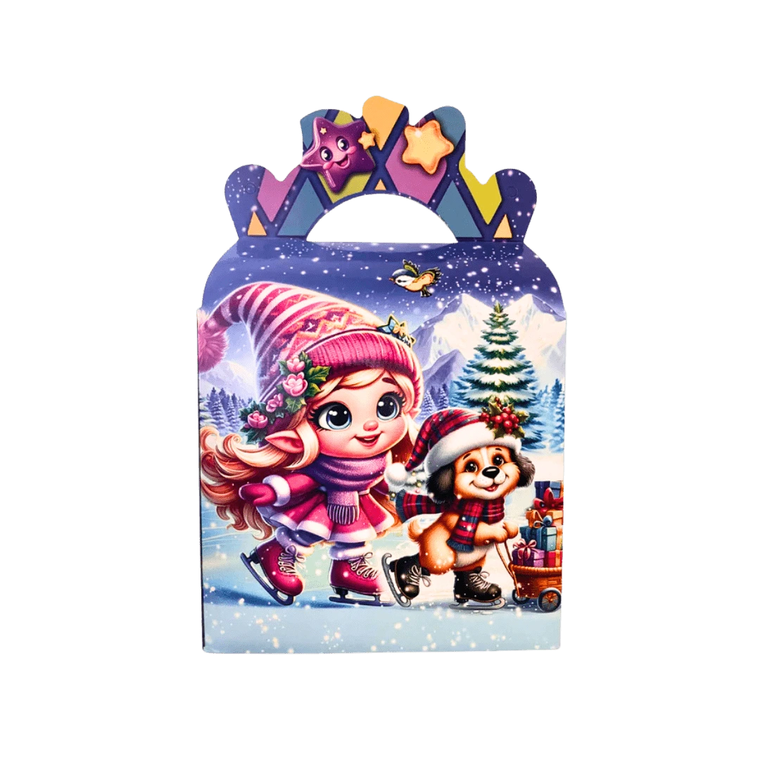 Dovanėlė „Elfų Kalėdos“ – 474 g šventinis saldumynų rinkinys vaikams ir šeimai.