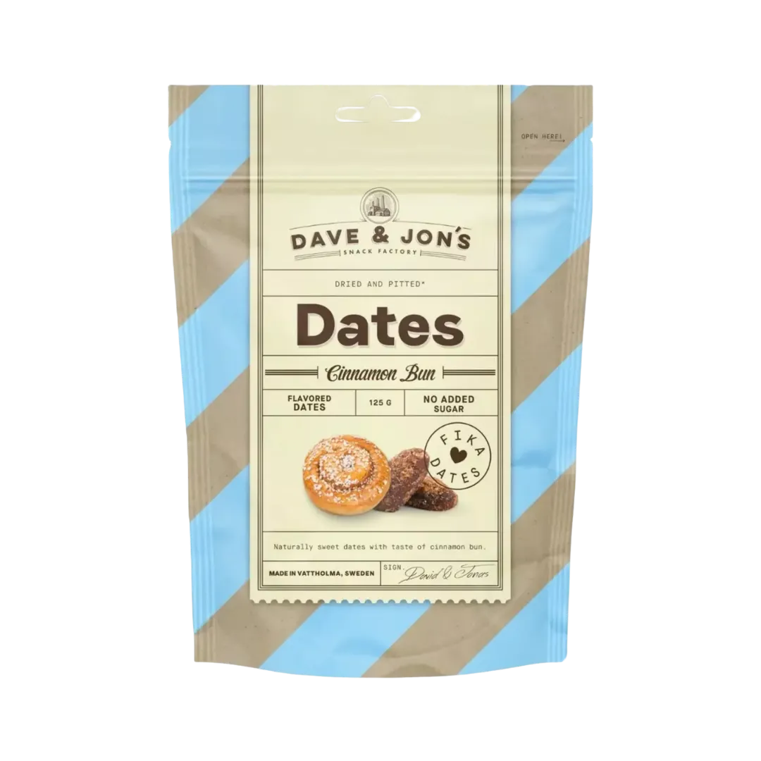Džiovintos datulės CINNAMON BUN, DAVE & JON'S, 125 g