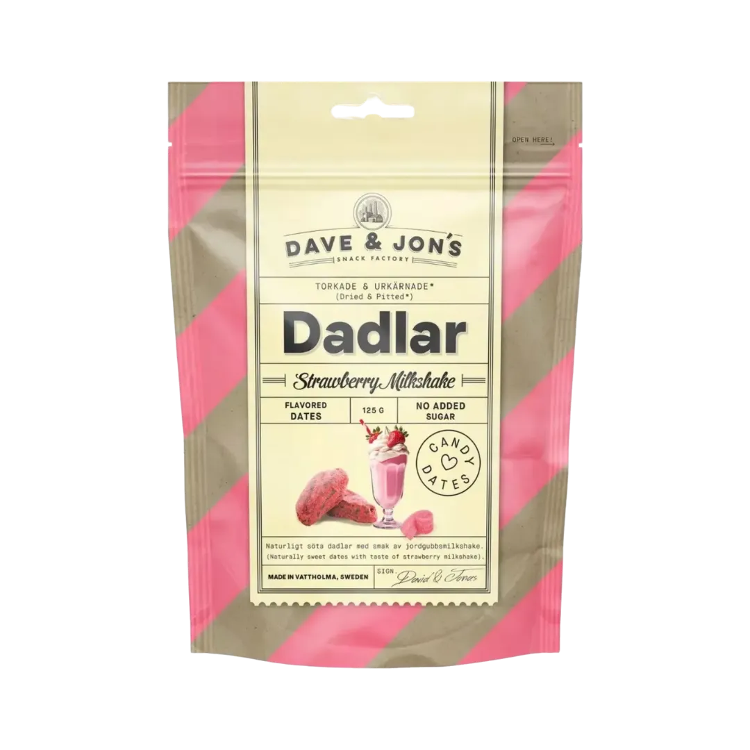 Džiovintos datulės STRAWBERRY MILKSHAKE, DAVE & JON'S, 125 g