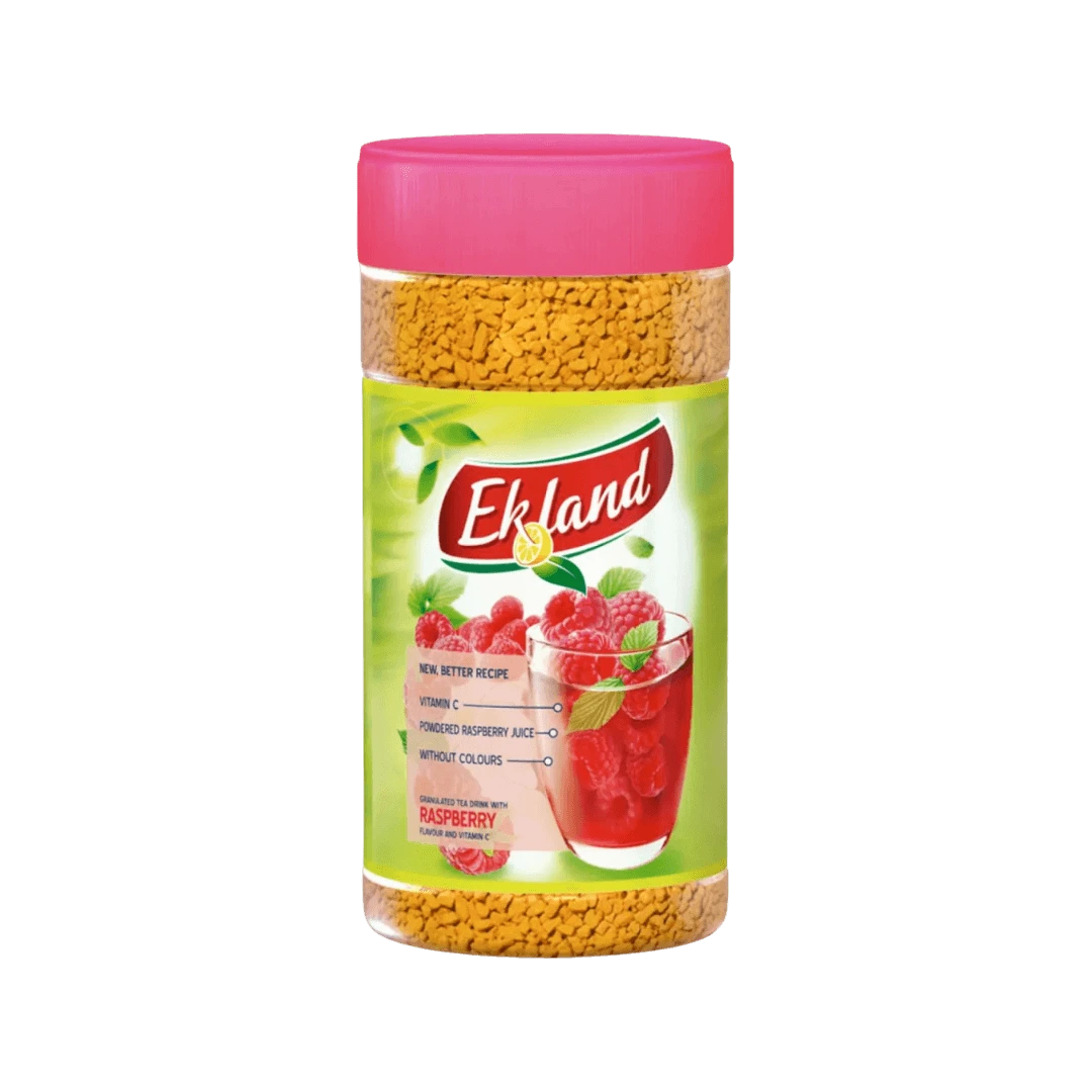 Ekland tirpus aviečių skonio arbatos gėrimas, 350 g pakuotė.
