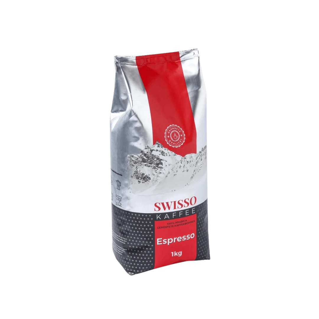 Swisso Kaffee espresso 1kg kavos pupeles, bonboni kavos