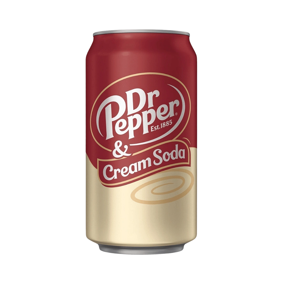 „Dr. Pepper Cream Soda“ – gazuotas gėrimas su vanilinės grietinėlės skoniu, 355 ml skardinė.