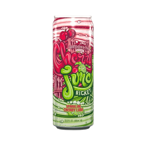 „AriZona Cherry Lime Rickey“ – lengvai gazuotas vyšnių ir laimo skonio gėrimas, 22 oz skardinė.