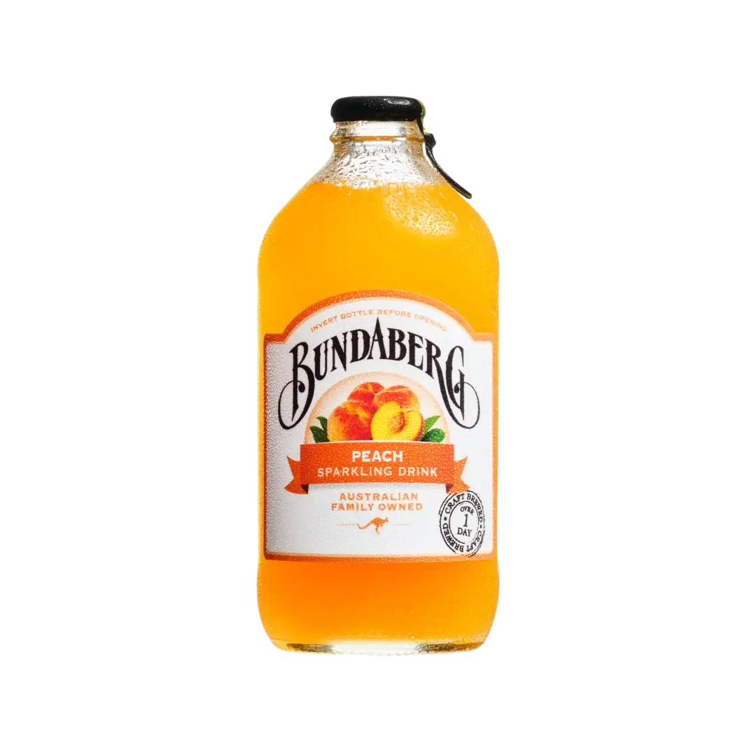 Gaivusis gazuotas persikų gėrimas BUNDABERG, 375 ml