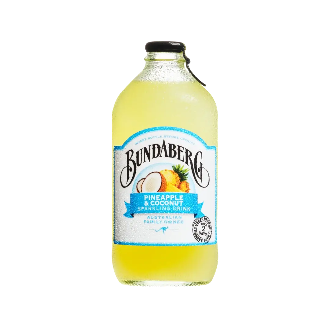 Gaivusis gazuotas ananasų ir kokosų gėrimas BUNDABERG, 375 ml