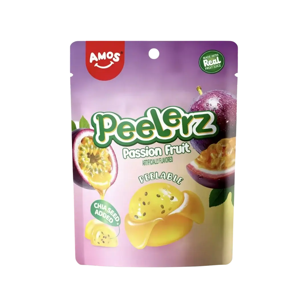 Guminukai pasiflorų skonio PEELERZ PASSION FRUIT, AMOS, 65 g