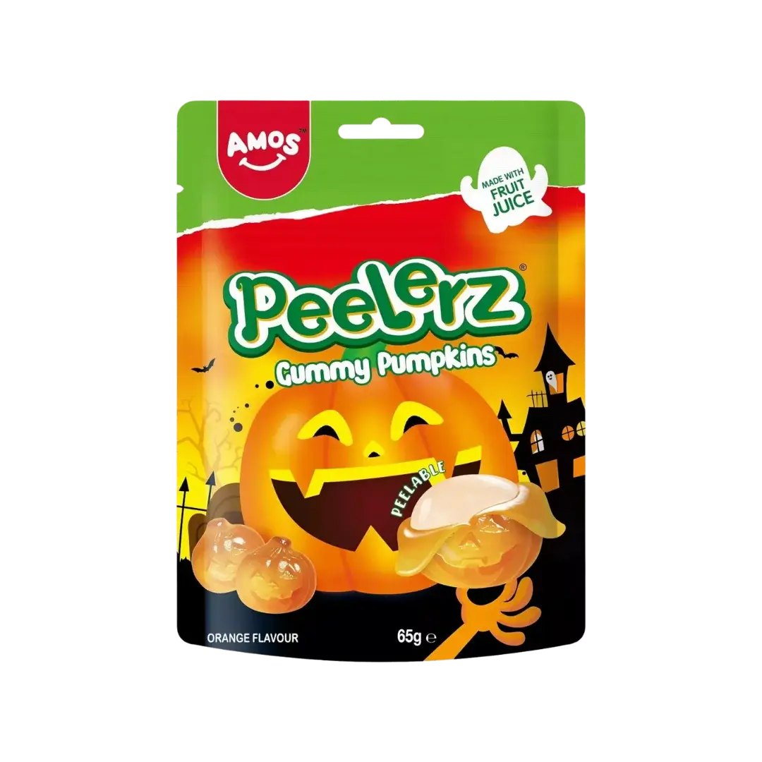 Guminukai apelsinų skonio PEELERZ PUMPKIN, AMOS, 65 g