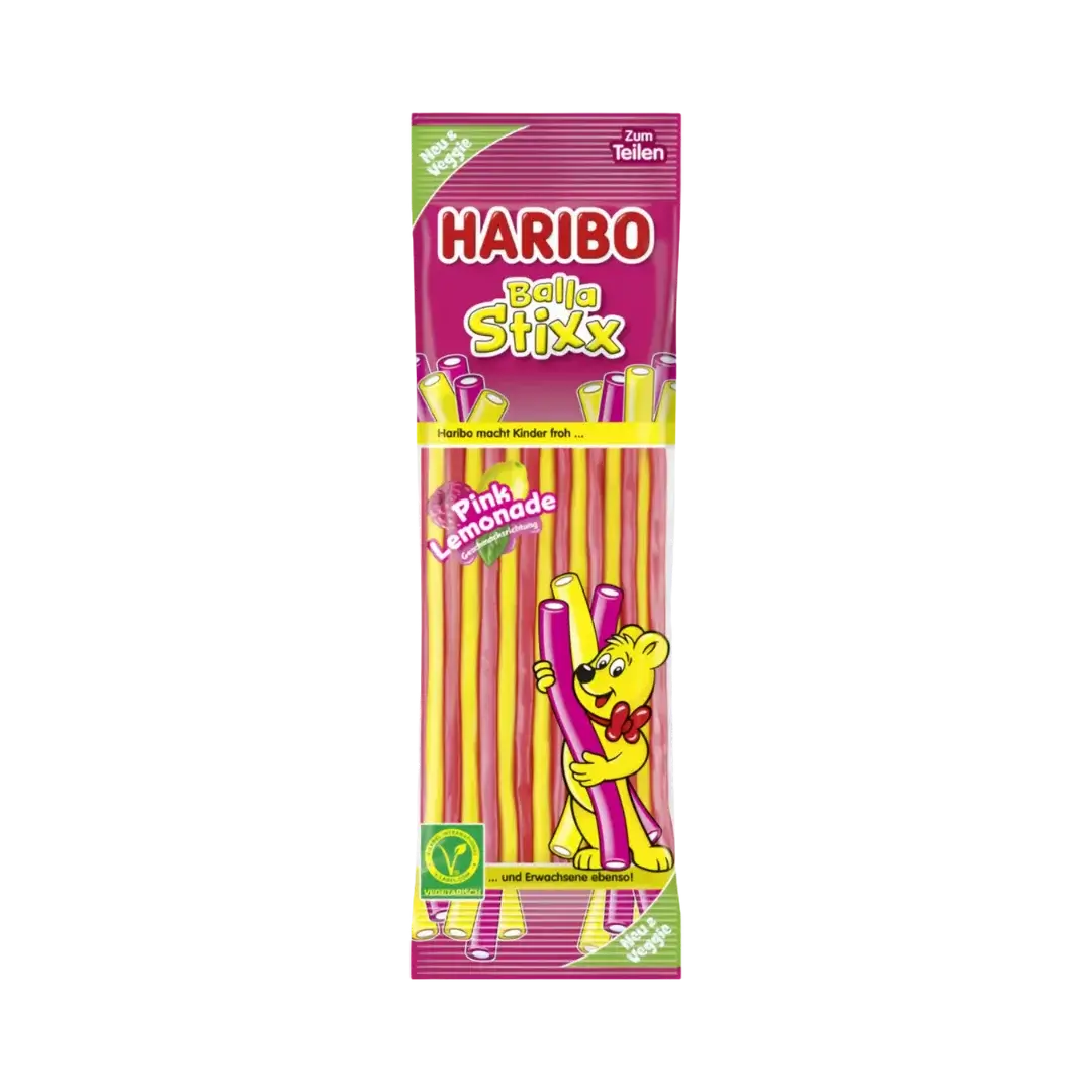 Guminukų lazdelės rožinio limonado skonio BALLA STIXX, HARIBO, 175 g