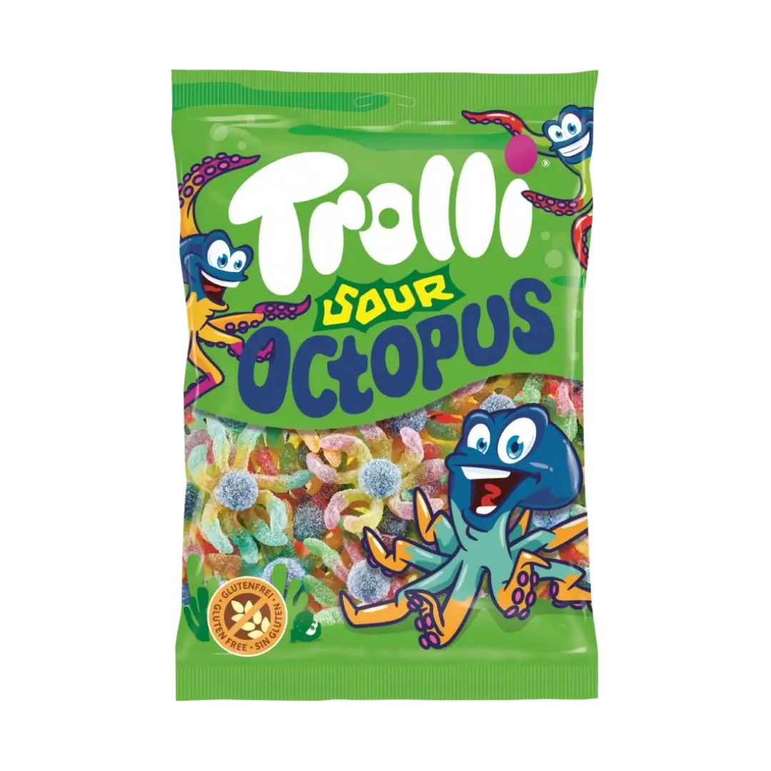 Guminukai rūgštūs aštuonkojai SOUR OCTOPUS, TROLLI, 1 kg