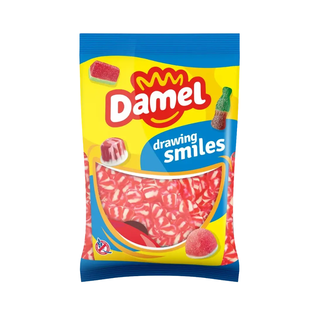 Guminukai STRAWBERRY TWIST KISSES, DAMEL, 1 kg