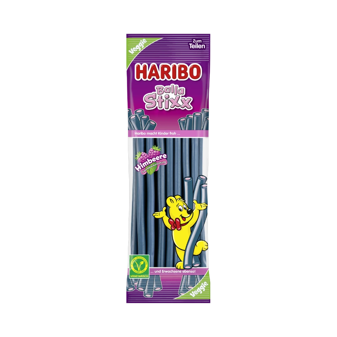 Guminukų lazdelės aviečių skonio BALLA STIXX, HARIBO, 200 g