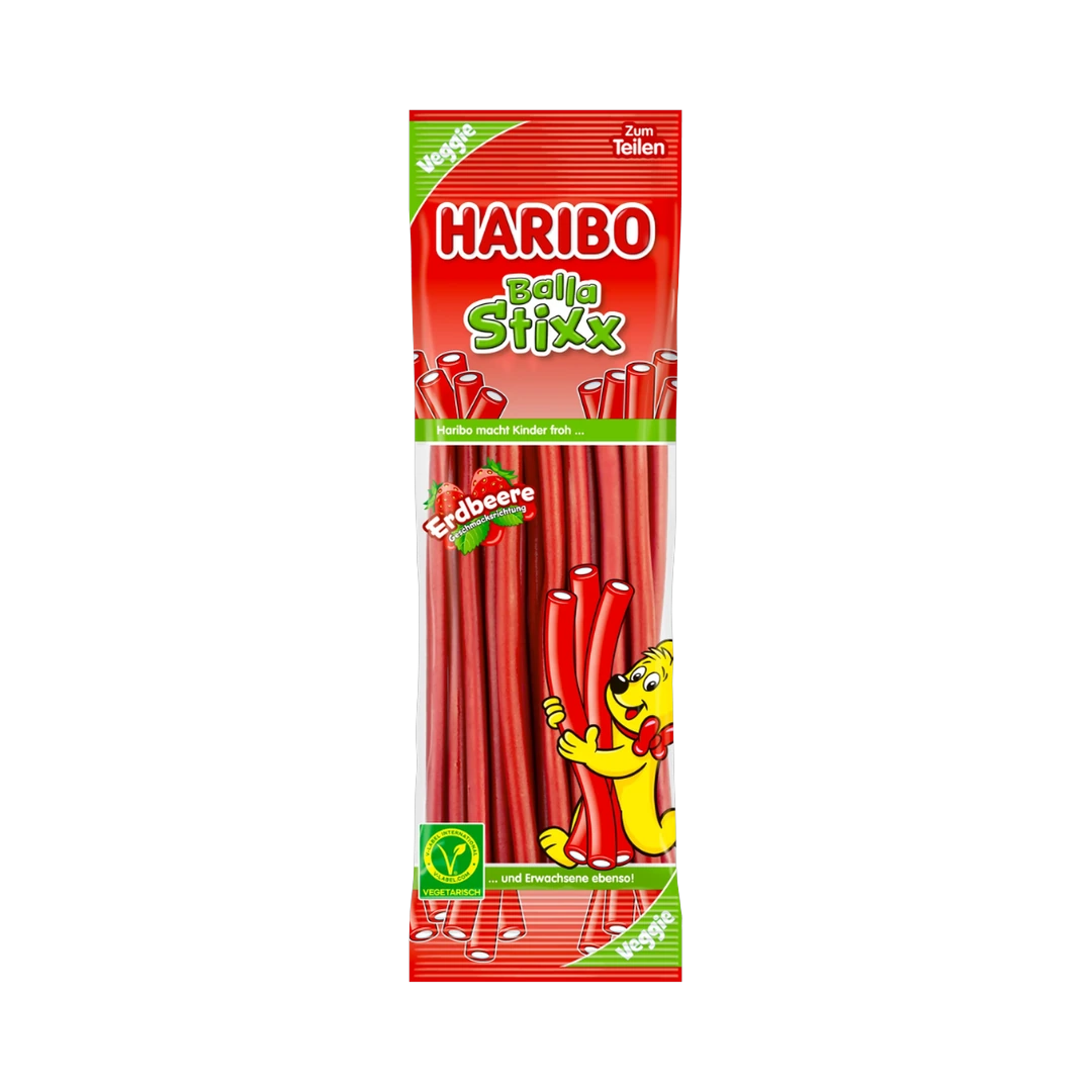Guminukų lazdelės braškių skonio BALLA STIXX, HARIBO, 200 g