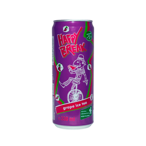 Happy Break vynuogių ir juodos arbatos skonio negazuotas gėrimas 330 ml pakuotėje.