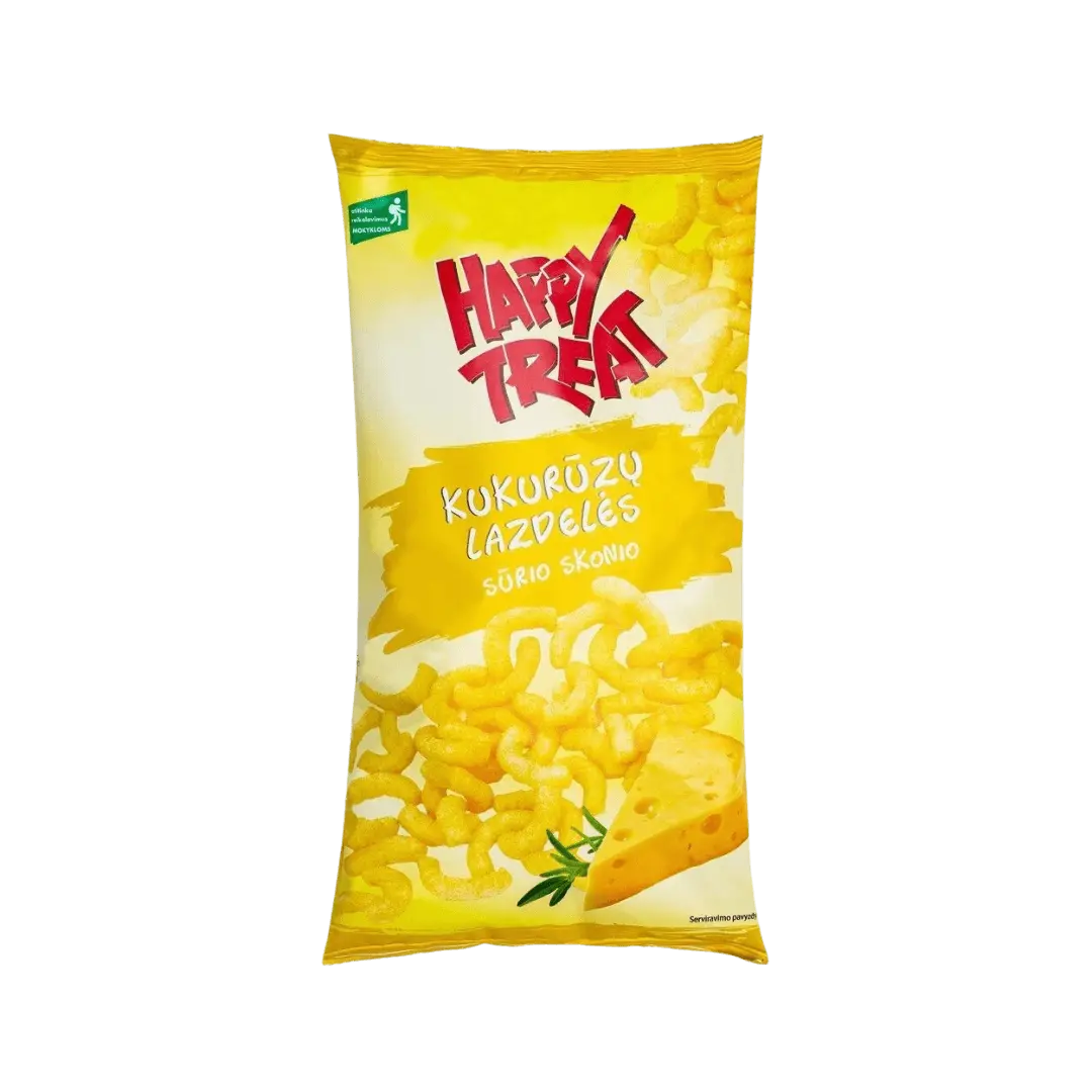 Kukurūzų lazdelės su sūriu, HAPPY TREAT, 60 g