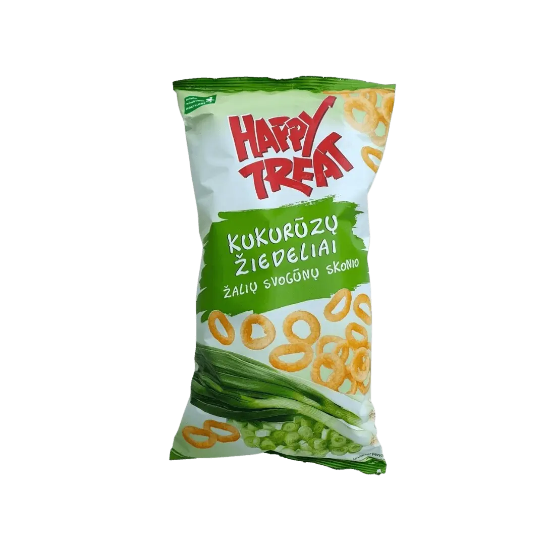 Kukurūzų žiedeliai su svogūnais, HAPPY TREAT, 60 g