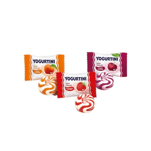 ROSHEN jogurtinės karamelės „Yogurtini“ su vaisių skoniais, 1 kg pakuotė.
