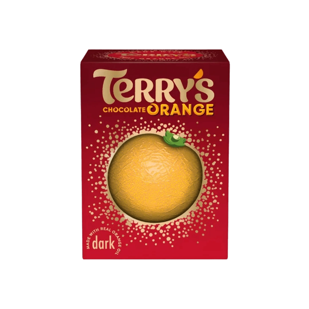 „Terry’s Orange“ – juodasis šokoladas su apelsinų aliejumi, 145 g pakuotė.